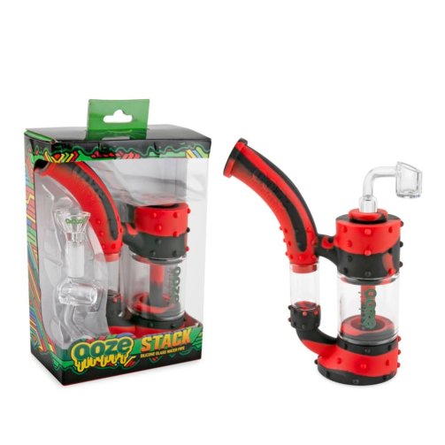 Ooze Stack Pipe Silicone Bubbler – Modular Glass & Silicone Water Pipe
