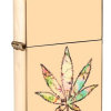 zippo lighter pot leaf fusion design