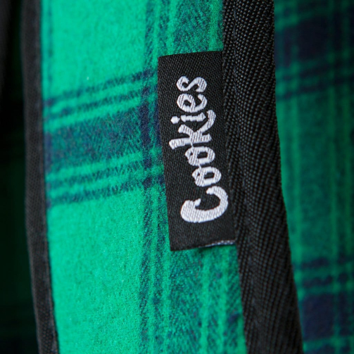 Cookies Lumberjack Smell Proof Backpack green displaying cookies logo
