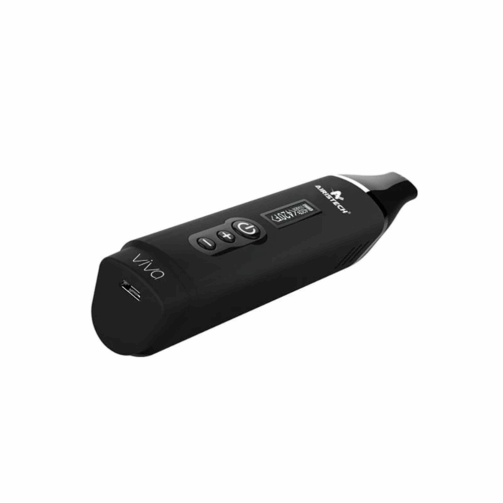 airis viva dry herb vaporizer black laying flat on surface