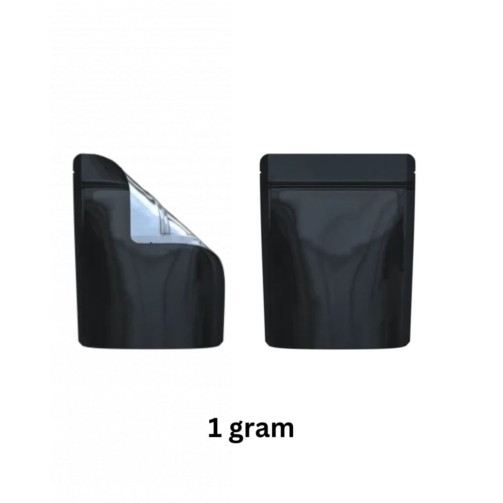 BLACK/ CLEAR MYLAR BAGS 1G