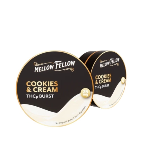Mellow Fellow THCp Bursts 25mg - Super Potent Gummies cookies and cream