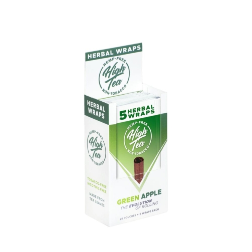 High Tea Herbal Wraps – Tobacco-Free 5-Count green apple