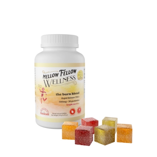Mellow Fellow Wellness 30pc Gummies Burn Blend Tropic Medley - 300mg