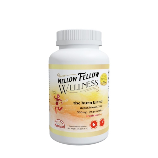Mellow Fellow Wellness 30pc Gummies Burn Blend Tropic Medley - 300mg