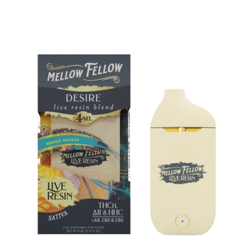 Mellow Fellow Live Resin Disposable - 4 Grams maui wowie