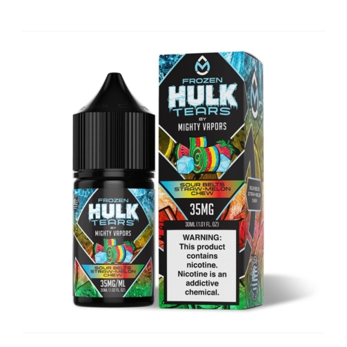 Frozen Sour Belts Straw-Melon Chew by Mighty Vapors Salt