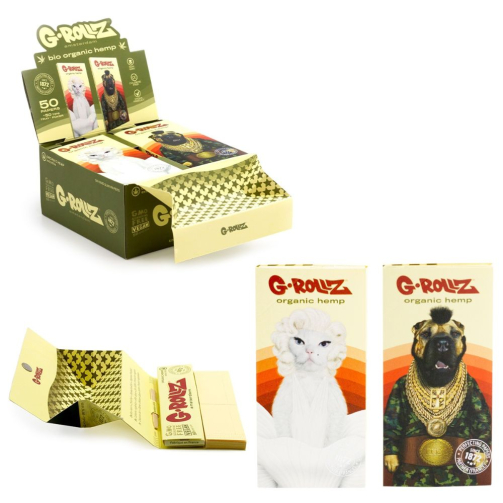 G-Rollz Diamond T Organic Hemp Rolling Papers + 50 Tips – 50pc Pack
