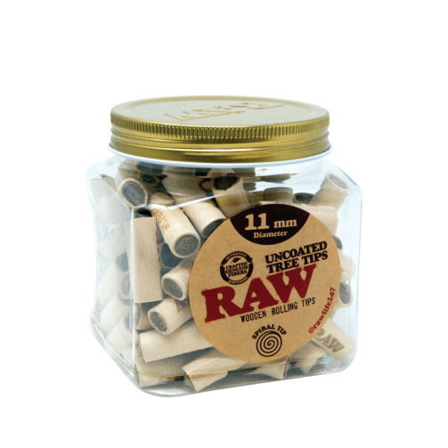 RAW Uncoated Tree Tips – Natural Wood Filters (8.5mm 200ct, 9.6mm 130ct, 11mm 100ct, 15mm 65ct)