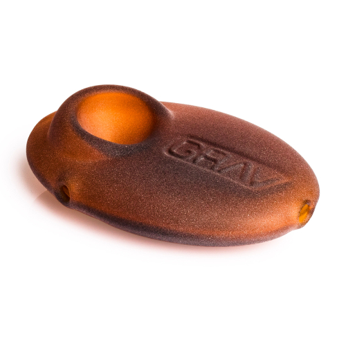 Grav Sandblasted Pebble Spoon Pipe – Matte Borosilicate Glass with Carb Hole