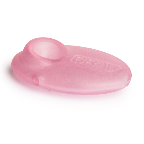 Grav Sandblasted Pebble Spoon Pipe – Matte Borosilicate Glass with Carb Hole