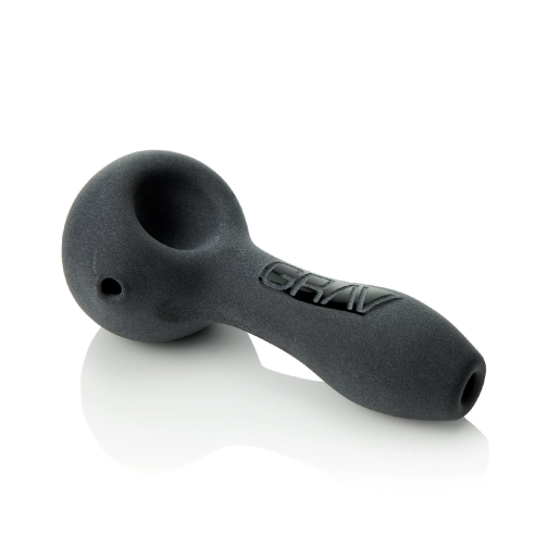 Grav Sandblasted Spoon Pipe – Matte Borosilicate Glass Hand Pipe 4"