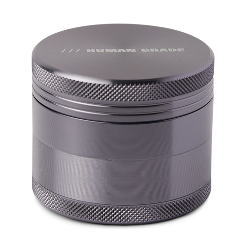 Human Grade Grinder 1A 2" – Compact 4-Part Aluminum Storage with Pollen Screen