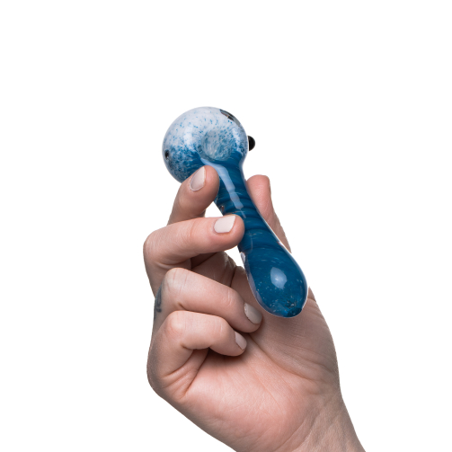 Human Grade IO Twist Spoon Pipe – Twisted Borosilicate Glass Hand Pipe 4"