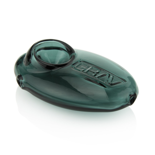 GRAV Pebble Spoon Pipe – Compact Borosilicate Glass Hand Pipe with Carb Hole
