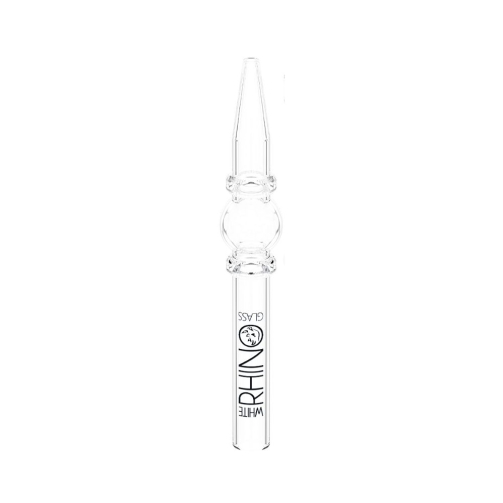 White Rhino Quartz Glass Dab Straw V3 – Premium Nectar Collector for Smooth Dabs