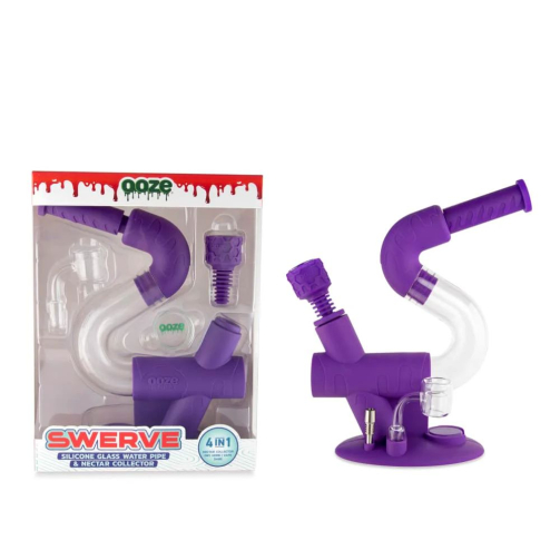 Ooze Swerve Silicone Water Pipe – 4-in-1 Hybrid Bong & Dab Rig