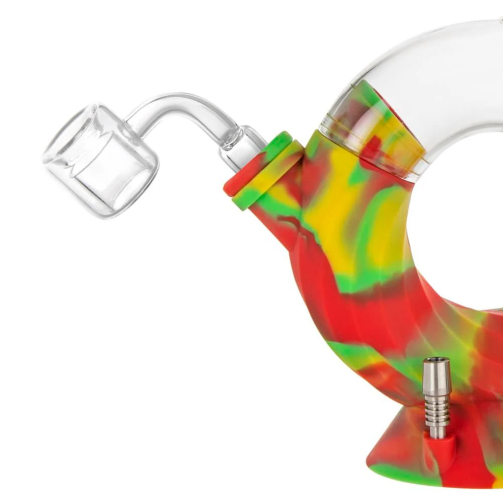 Ooze Ozone Silicone Water Pipe & Dab Straw - 4-in-1 Portable Dab Rig