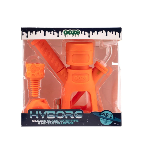 Ooze Hyborg 4-in-1 Hybrid Rig – Silicone Glass Bong, Dab Rig, Nectar Collector & Pen Adapter
