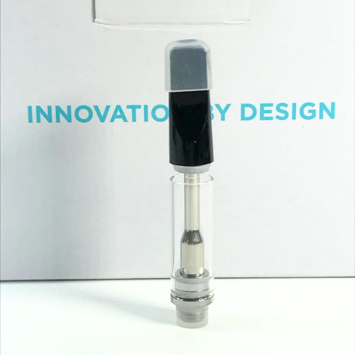 iKrusher Calibr Pro full ceramic cart 1ml front view - leak-proof 510 vape cartridge with press tip