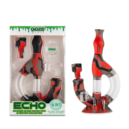 Ooze Echo Silicone Water Pipe – 4-in-1 Hybrid Bong, Dab Rig & Nectar Collector
