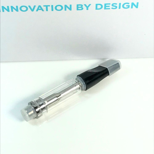 iKrusher Calibr Pro ceramic vape cartridge angled side - 1ml glass tank with medical-grade materials