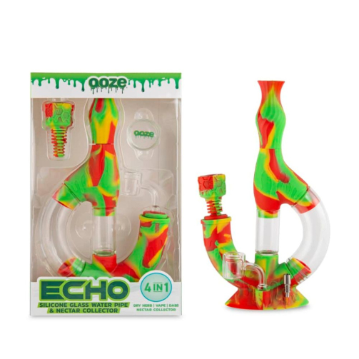 Ooze Echo Silicone Water Pipe – 4-in-1 Hybrid Bong, Dab Rig & Nectar Collector
