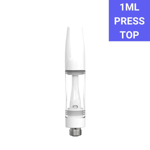 iKrusher Karno full ceramic cart 1ml front view - leak-proof all-ceramic 510 vape cartridge