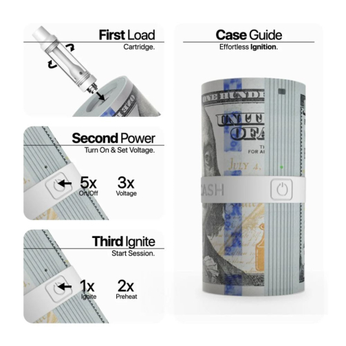 Yocan Black Cash 510 Cart Battery – Money Roll Novelty Design