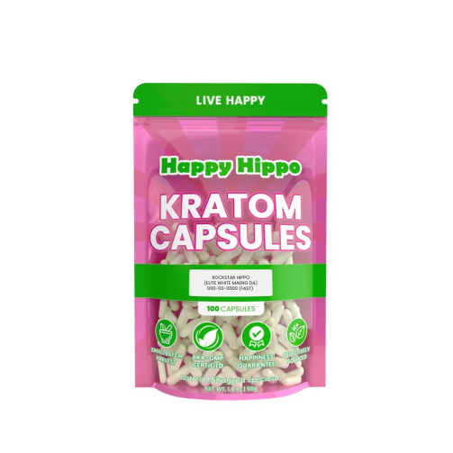Rockstar Hippo White Maeng Da Kratom Capsules – Energy Boost