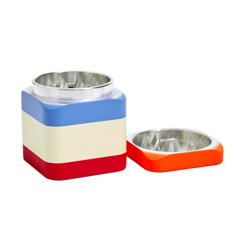 Colorblock Grinder – 4-Piece Rubberized Metal Herb Grinder (2.25")