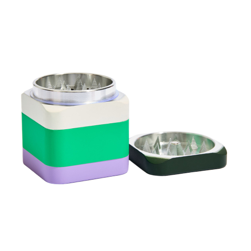 Colorblock Grinder – 4-Piece Rubberized Metal Herb Grinder (2.25")
