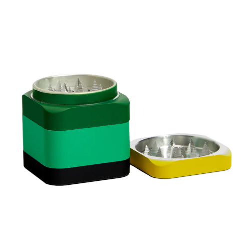 Colorblock Grinder – 4-Piece Rubberized Metal Herb Grinder (2.25")