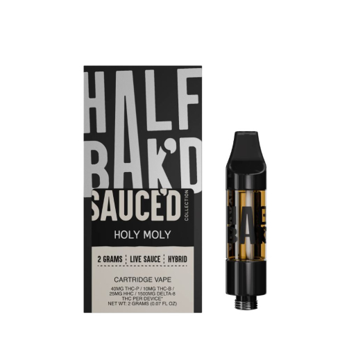 Half Bak'd SAUCE'D THCp Live Resin Cartridge – 2G Postless 510 Cart