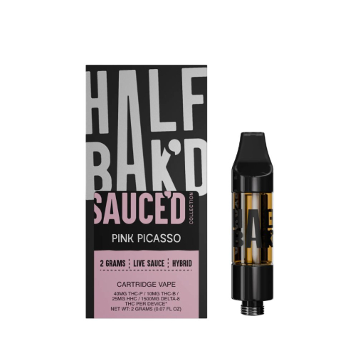 Half Bak'd SAUCE'D THCp Live Resin Cartridge – 2G Postless 510 Cart
