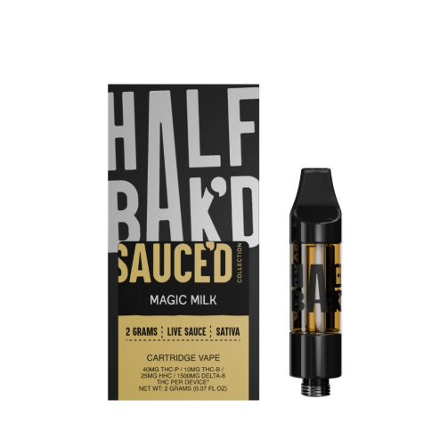 Half Bak'd SAUCE'D THCp Live Resin Cartridge – 2G Postless 510 Cart
