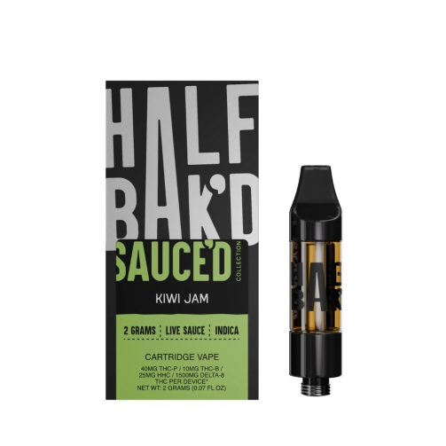 Half Bak'd SAUCE'D THCp Live Resin Cartridge – 2G Postless 510 Cart