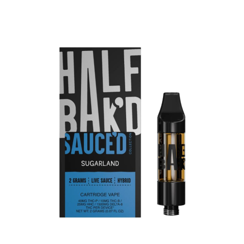 Half Bak'd SAUCE'D THCp Live Resin Cartridge – 2G Postless 510 Cart