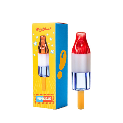BigFun Pipesicle Glass Hand Pipe – 6-Inch Bomb Pop Popsicle Design